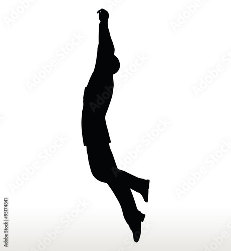 silhouette of businessman hanging