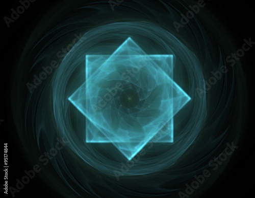Abstract fractal patterns and shapes. Digital artwork for creative graphic design. Symmetric fractal icon on background.