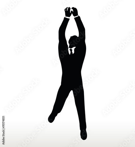 silhouette of businessman hanging