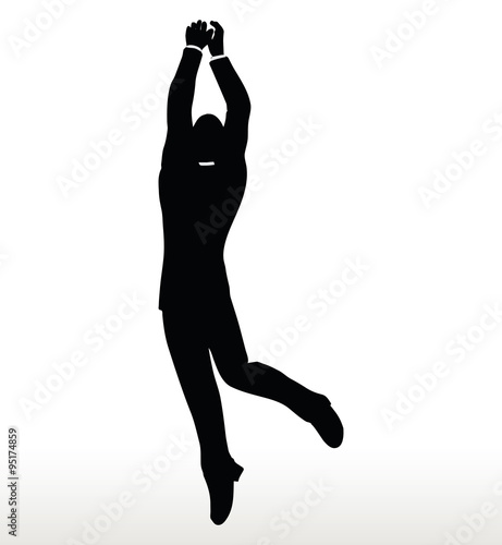 silhouette of businessman hanging