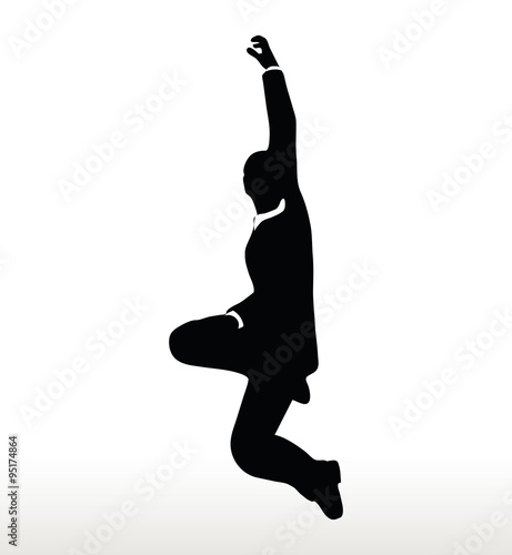 silhouette of businessman hanging