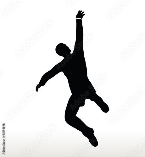 silhouette of businessman hanging