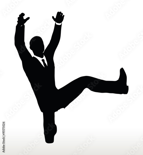 silhouette of  businessman underhanging