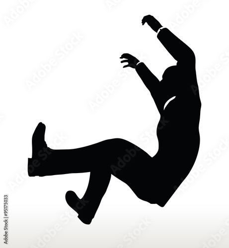 silhouette of  businessman underhanging