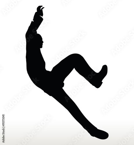 silhouette of  businessman underhanging