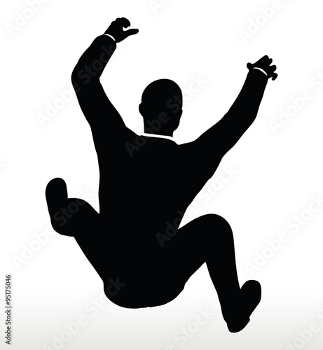 silhouette of  businessman underhanging