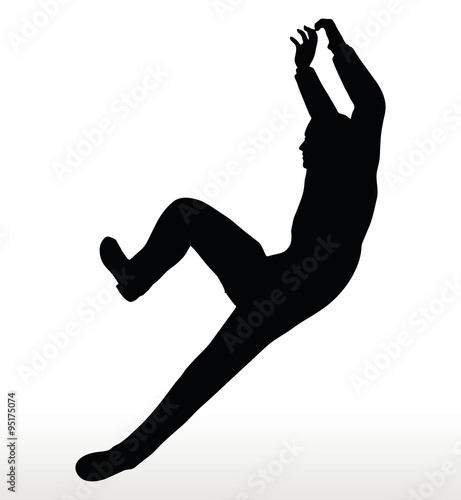 silhouette of  businessman underhanging