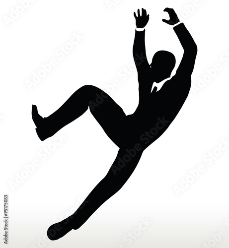 silhouette of  businessman underhanging