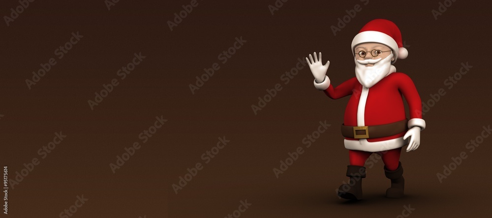 Composite image of cartoon santa walking Composite image of cartoon santa walking