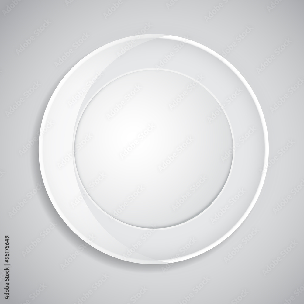Realistic round vector frame design with shadows in white color Realistic round vector frame design with shadows in white color
