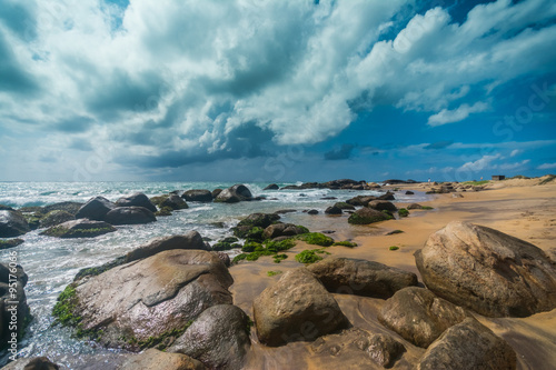 Untouched tropical beach in Sri Lanka 