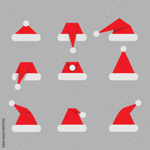 Christmas hat flat grey background