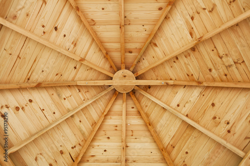 Fotografie, Tablou Gazebo wooden ceiling