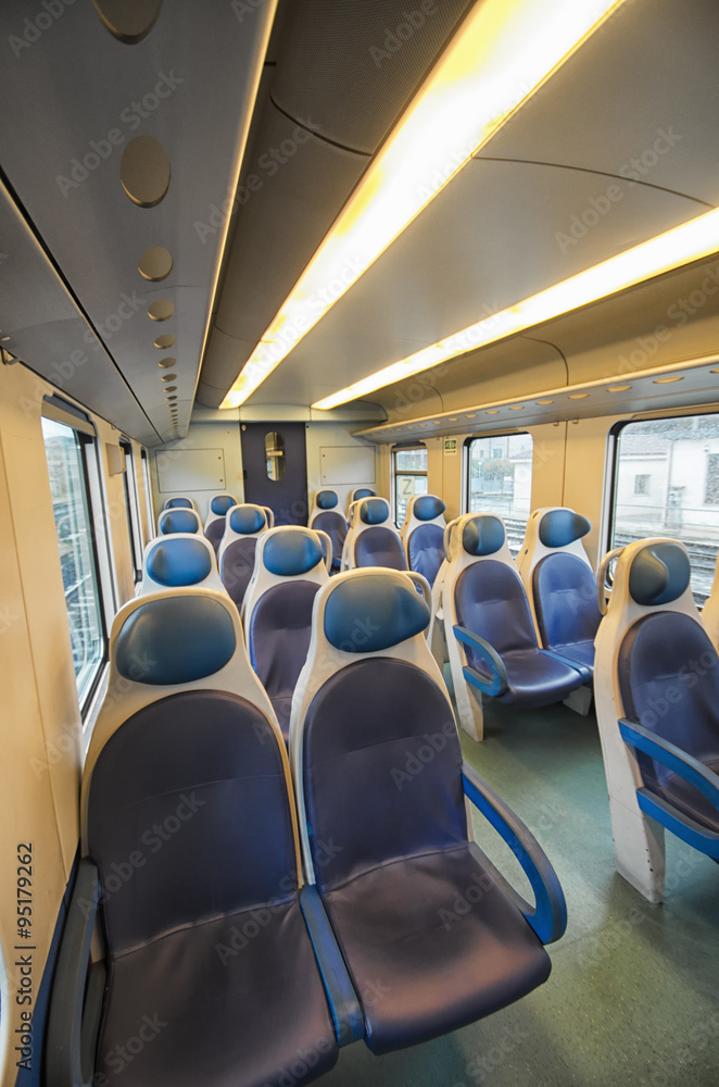 Interior of empty train Interior of empty train