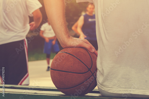 Basketball player making a pause. © astrosystem