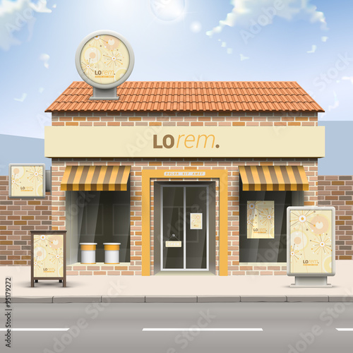 Store with elements of outdoor advertising