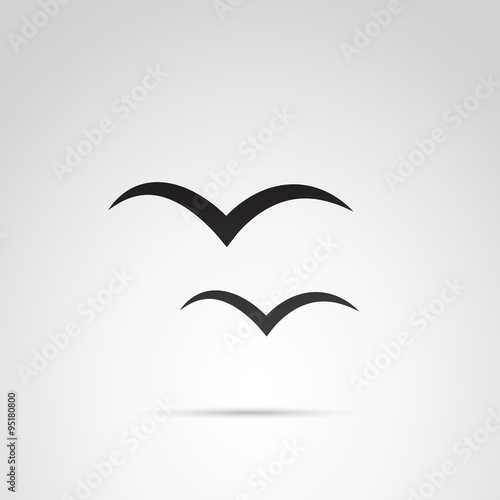 Birds flyring - vector icon.