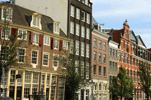 The historic houses in the old town of Amsterdam (The Netherland © Miroslav110