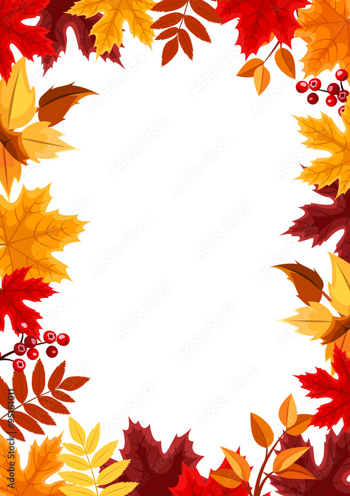 Vector background with colorful autumn leaves.