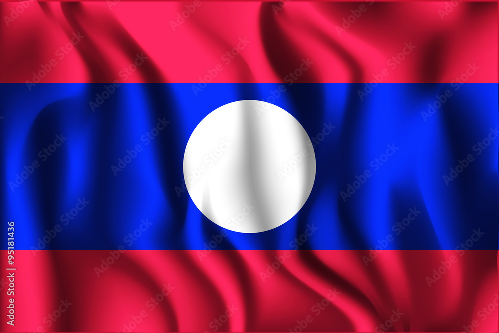 Flag of Laos. Rectangular Shape Icon Flag of Laos. Rectangular Shape Icon