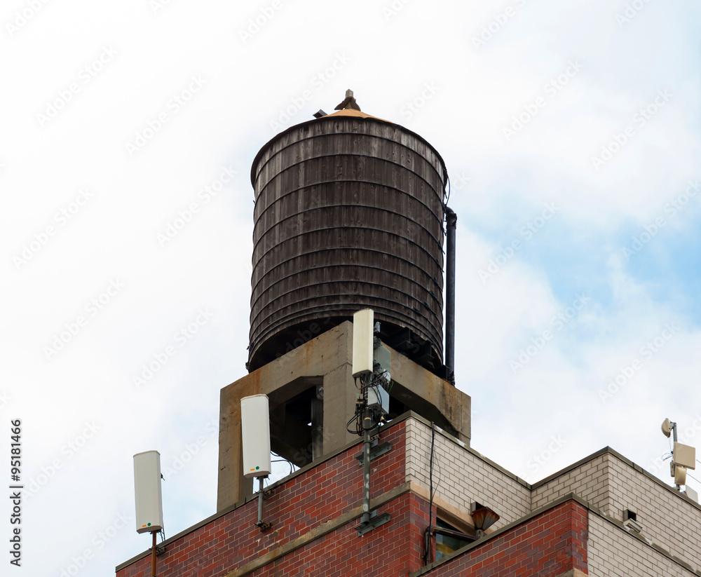 Typical water tank of New York City