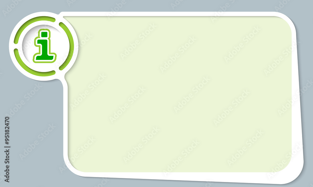 Fototapeta premium White abstract frame for your text and info symbol