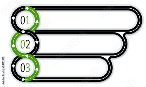 Three connected frames for your text and arrows