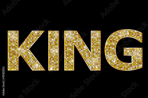 Vector illustration of gold king text
