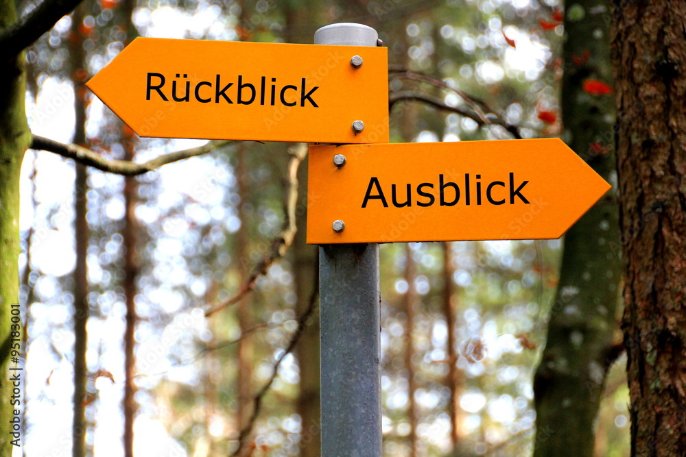 Rückblick und ausblick Stock-Foto  Adobe Stock