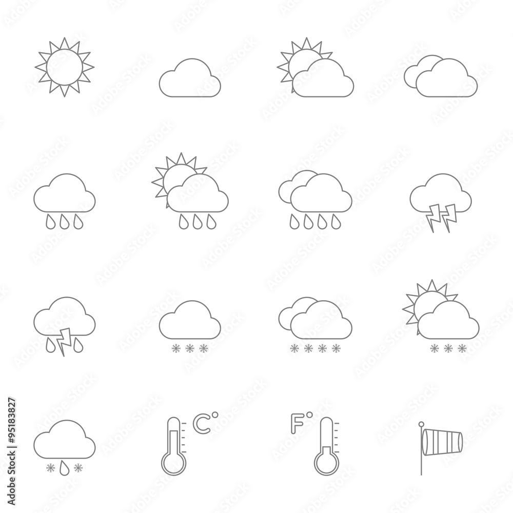 Weather Icons Line Weather Icons Line