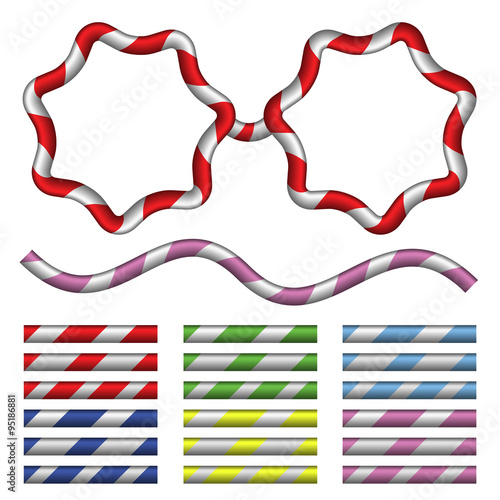 Set of Vector Candy Cane Brushes