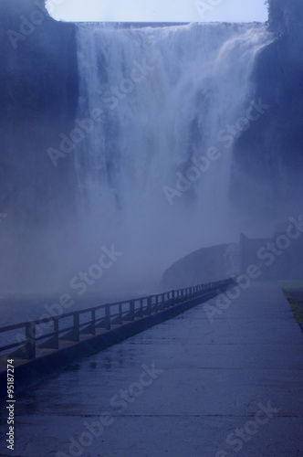 Montmorency Falls waterfall in mist