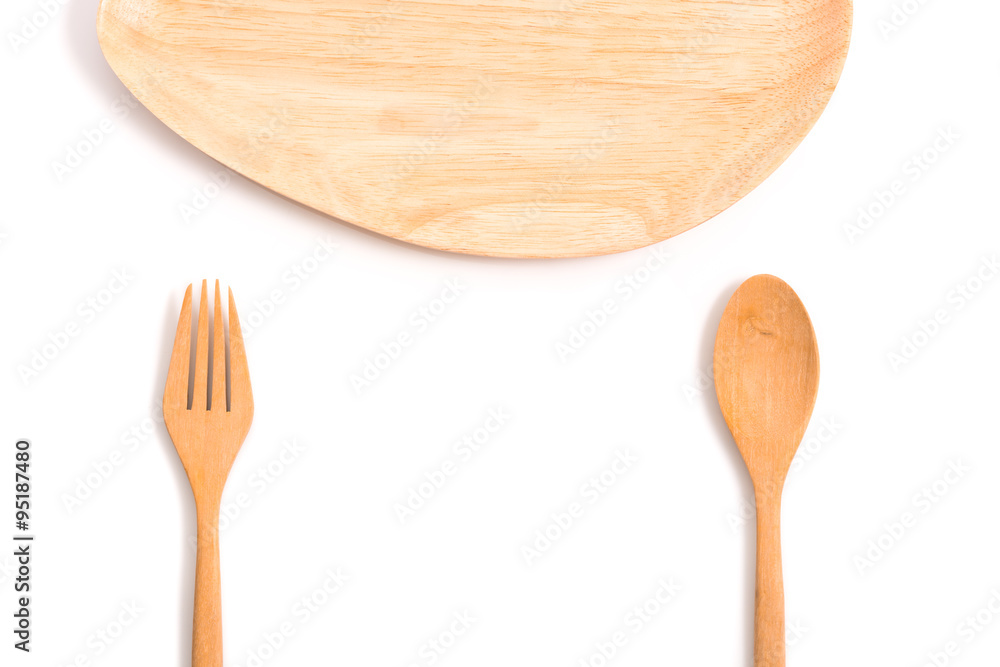 wooden spoon and fork on isolated background wooden spoon and fork on isolated background