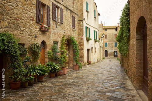traditional pictorial streets of old italian villages #95187400