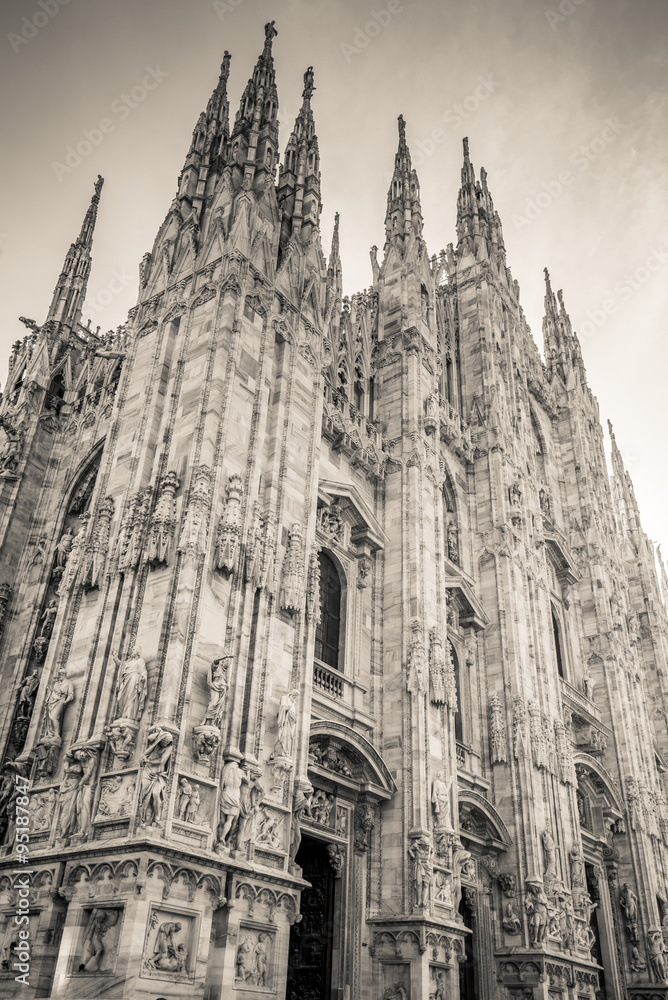 Duomo Milan Italy - black and white photo
