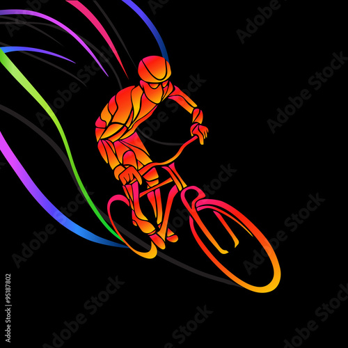 Professional cyclist involved in a bike race.