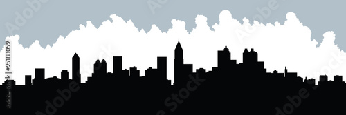 Skyline silhouette of the city of Atlanta  Georgia  USA.
