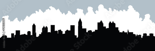 Skyline silhouette of the city of Atlanta, Georgia, USA.