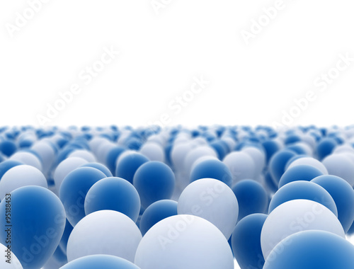 Balloons blue and white isolated on white background 