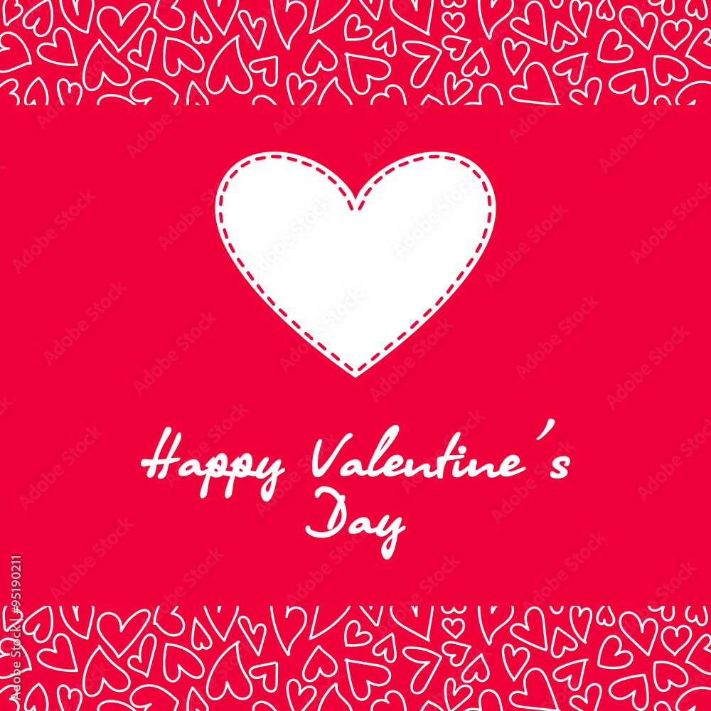 Romantic Red Greeting Card for the Saint Valentine's Day Romantic Red Greeting Card for the Saint Valentine's Day