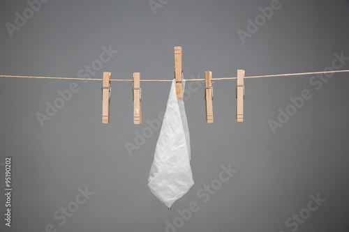 Murais de parede wet handkerchief hanging on rope