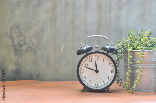 alarm clock on vintage style