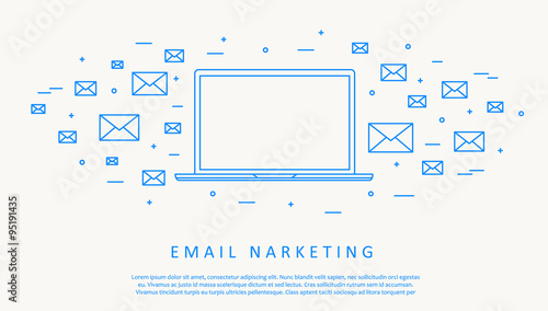 email infographic concept thin line design