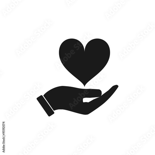 Vector icon - hands holding heart