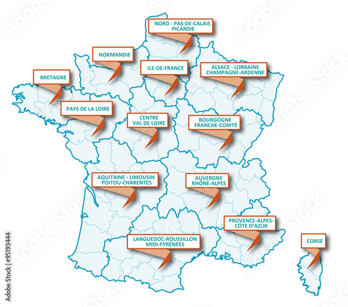 Carte Régions + Départements France 2015 modifiable 4