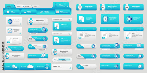 Light blue big set for online business