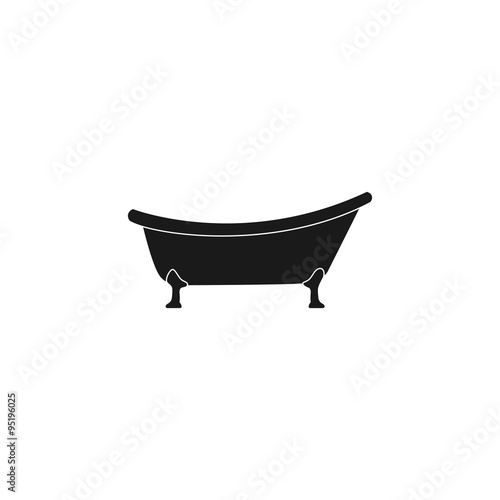 Bathtub Icon. Flat design style.