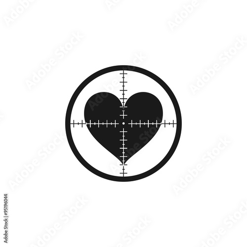 crosshair icon with a heart.