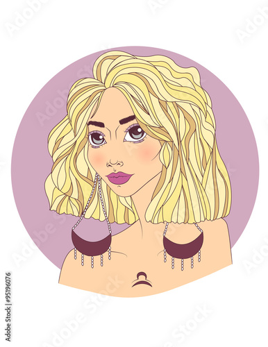 Libra zodiac sign as a beautiful girl