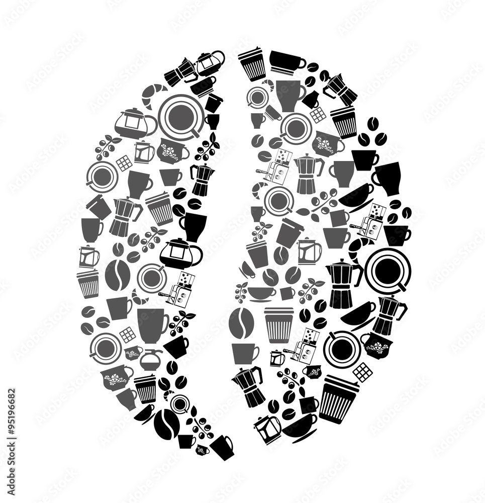Coffee vector icons on white background Coffee vector icons on white background